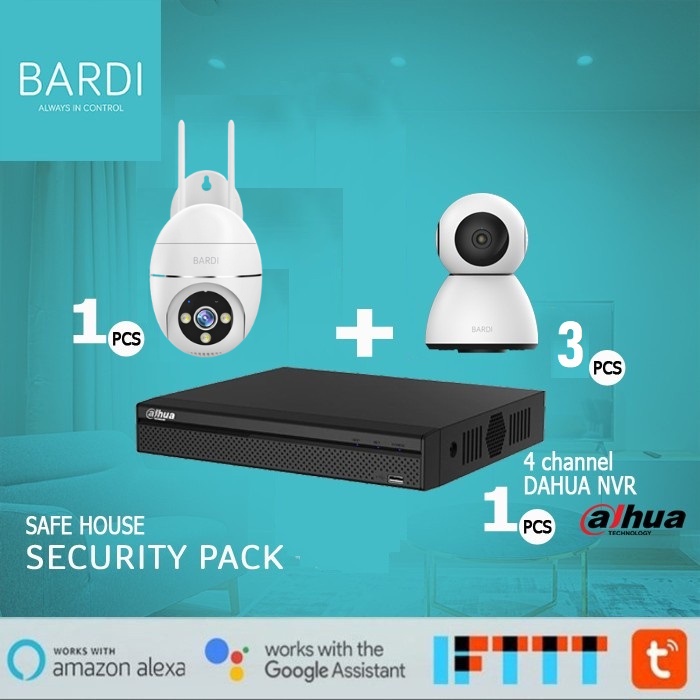 Paket Bundling Security Pack 4 Bardi IP Camera + NVR Dahua 4 Channel.