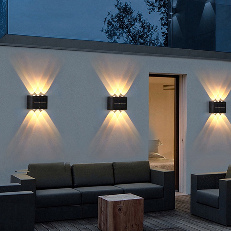 【COD】10LED COB LAMPU DINDING SOLAR TEMBOK TAMAN SOLAR TENAGA MATAHARI OUTDOOR LED SENSOR CAHAYA IP65