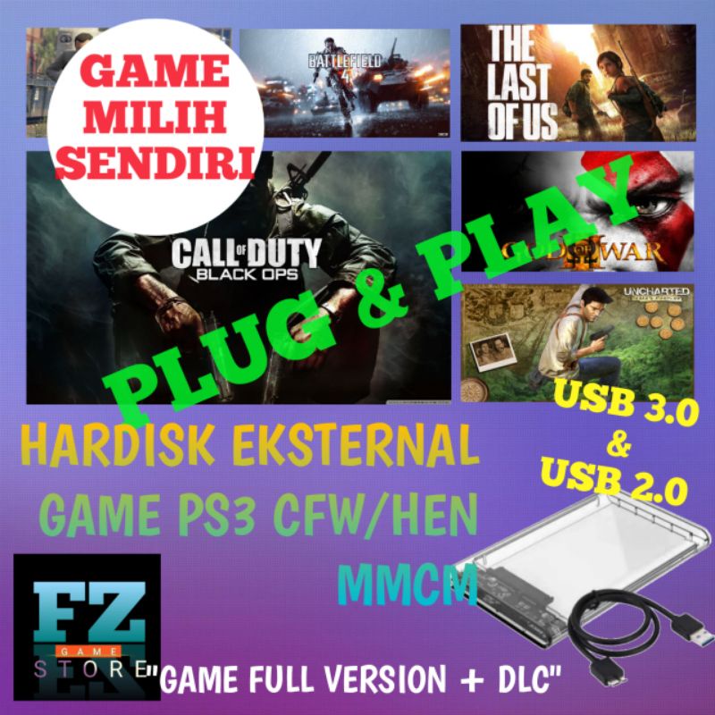 Hardisk eksternal ps3 isi game PS3 cfw  plug and play