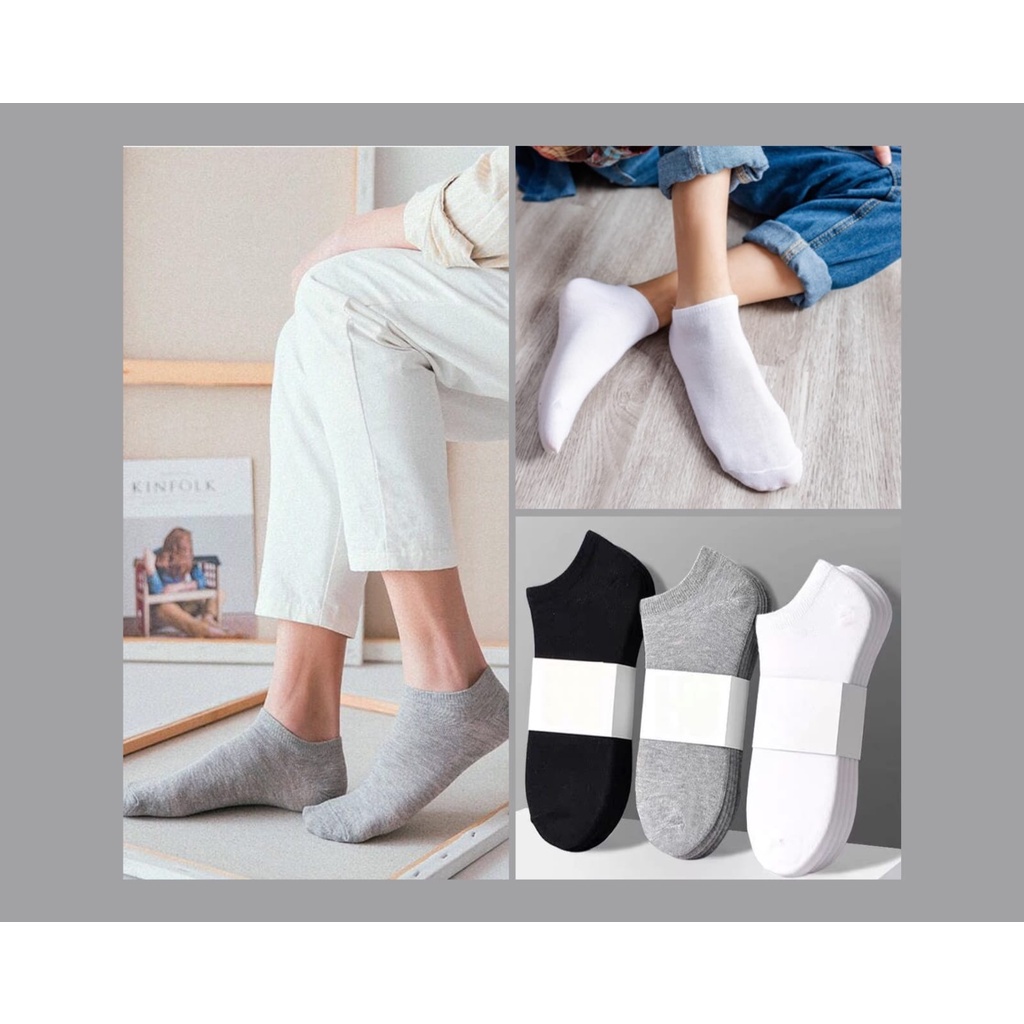 ZAYKA==New Ankle Socks Kaos Kaki Wanita &amp; Pria Semata Kaki Desain Simple Polos Nyaman Bisa Dipakai Casual &amp; Formal