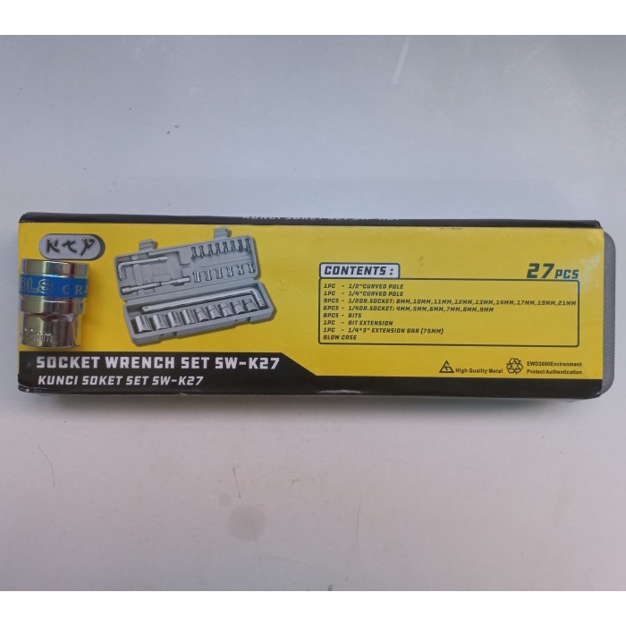 Kunci Sok Set KTP 27pcs Bonus Mata Sock 22mm ATS Socket Wrench KTP