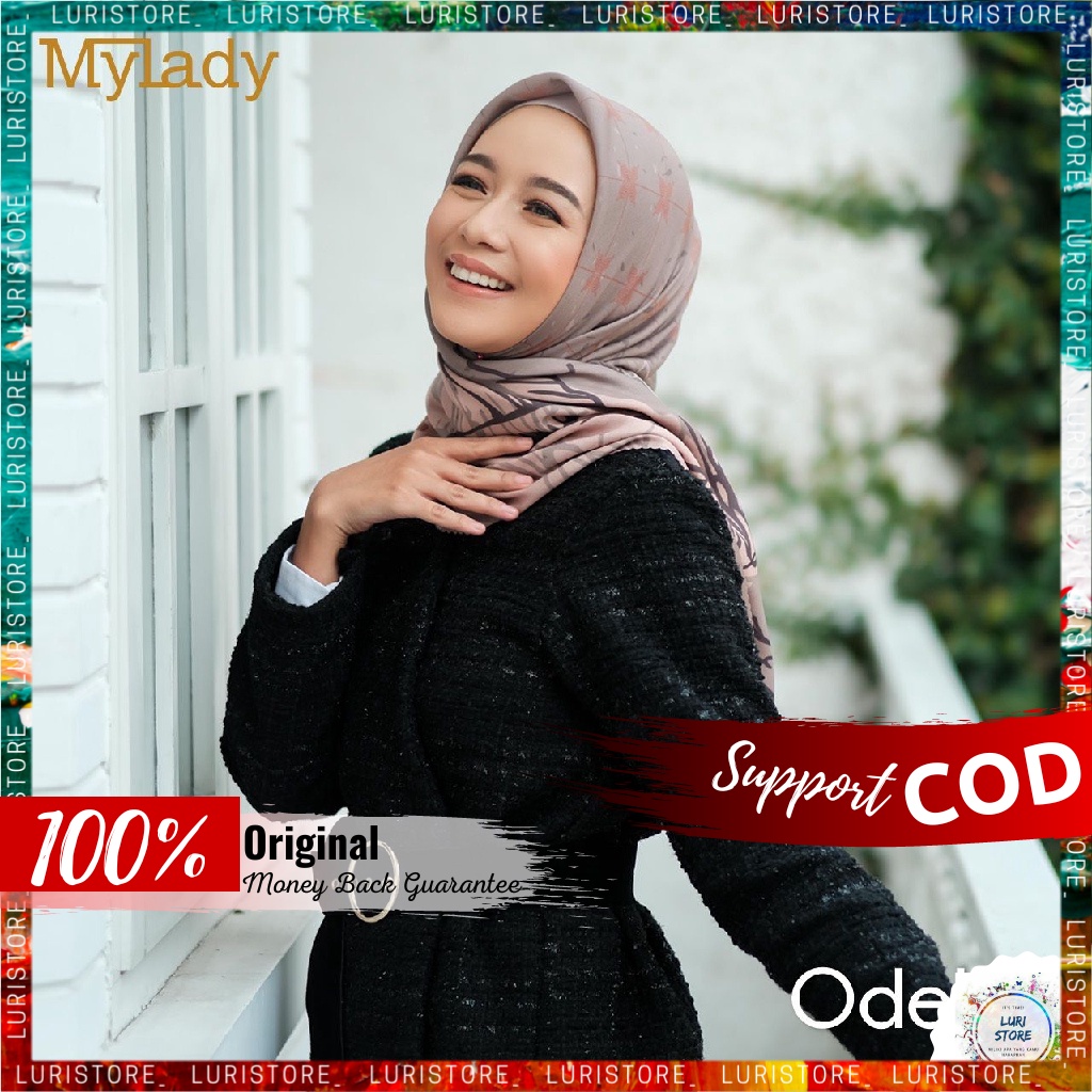KERUDUNG MY LADY ORI SIGNATURE ODELIA Hijab Jilbab Segi Empat Segiempat Voal Motif Mylady Terbaru Pr