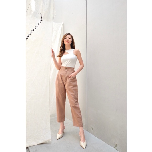 Celana Linen Highwaist Double Pocket Linen Pants 2276 by Solo Fashion Story