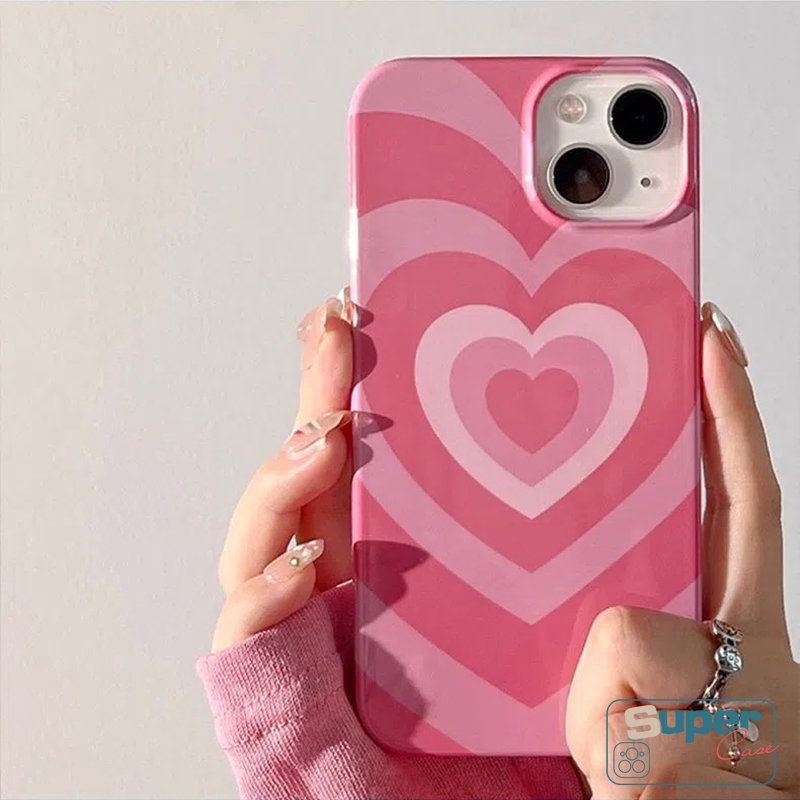 IPHONE  Casing Ponsel Pink Rose Merah Glossy Kompatibel Untuk Iphone7 8 Plus XR X XS 11 14 13 12 Pro Max Max SE 2020 Gradiasi Cinta Hati Halus Lembut Tpu Silicon Back Cover Cases