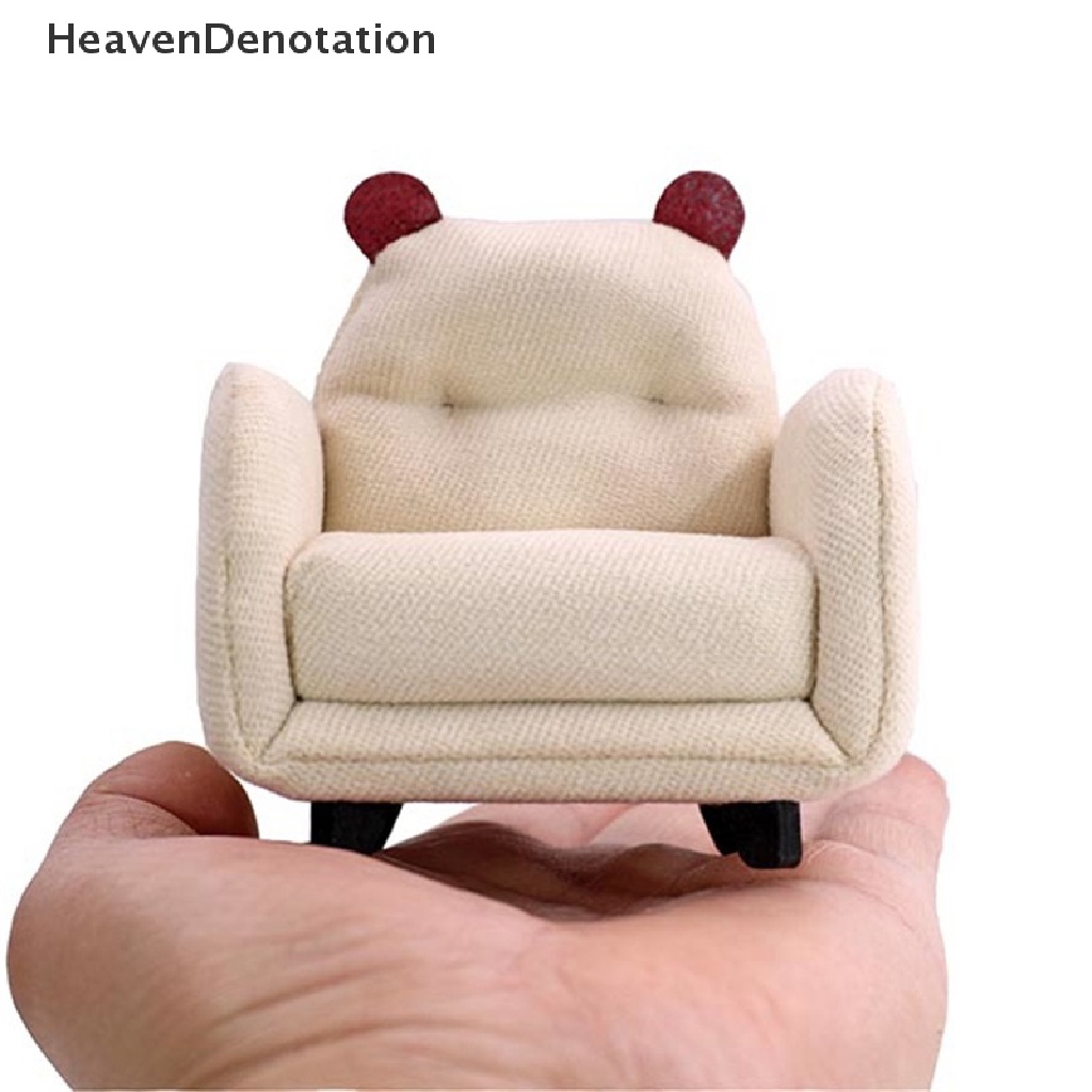 [HeavenDenotation] 1: 12rumah Boneka Miniatur Sofa Telinga Hewan Lucu Model Kursi Sofa Ruang Tamu Furniture Dekorasi Mainan Simulasi Aksesoris Rumah Boneka HDV