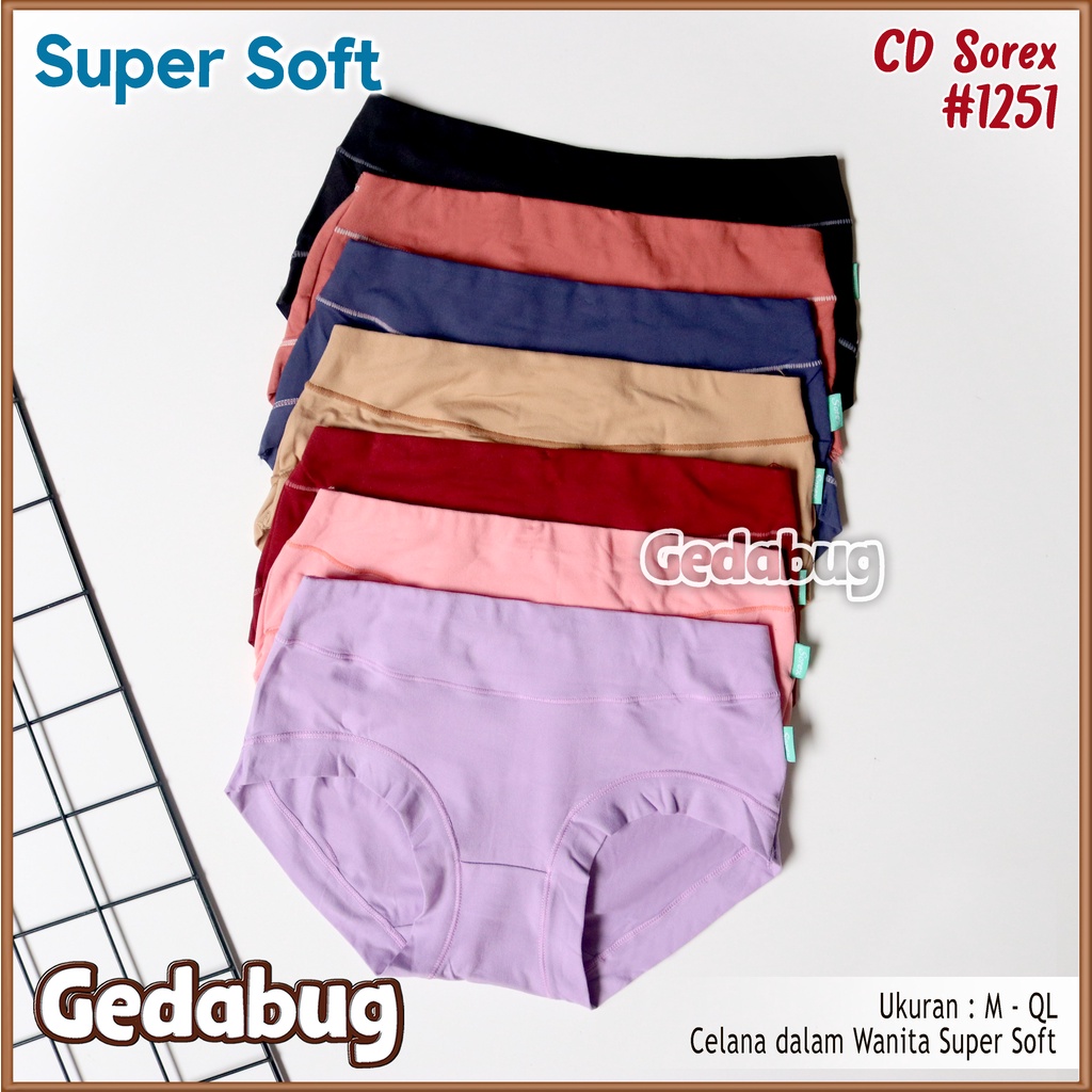 3 Pcs - CD Wanita dewasa Sorex 1251 Supersoft | Celana dala wanita List bordir | Gedabug