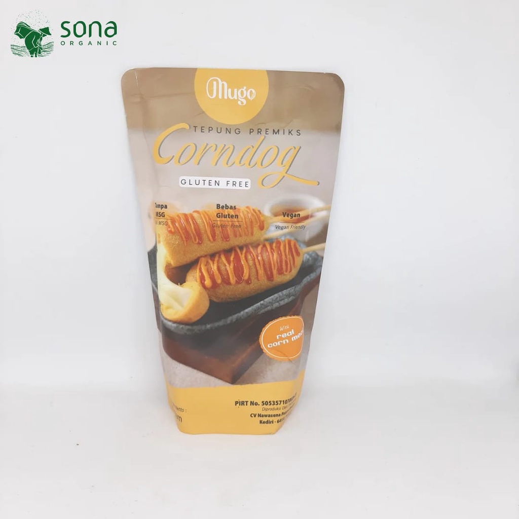 

Tepung Premiks Corndog 180g-Mugo-Gluten Free No MSG White Sugar Free