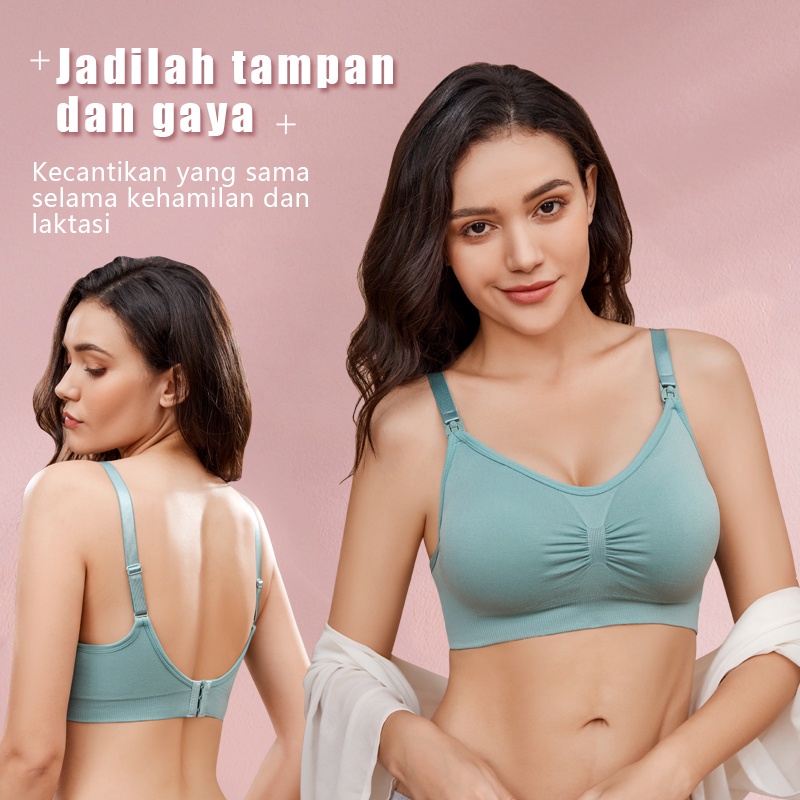 ANGEL MOMMY IBU Bra Menyusui Jumbo Kancing Depan Tanpa Kawat Hamil Murah Bh Menyusui Bahan Katun-7