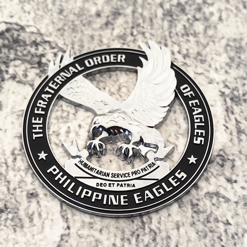 Philippine Eagle Hollowed-out Metal Stiker Mobil Eagles Emblem Stiker Auto Styling Dekorasi Aksesoris Mobil Jendela Samping Elang Emblem Stiker