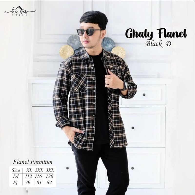 KEMEJA GHALY ZION BY HI SIS HOUSE | Kemeja Flanel Premium Lengan Panjang