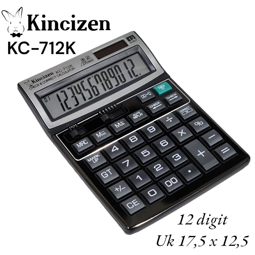 

Kincizen Kalkulator 12 digit CT-712K batre AA