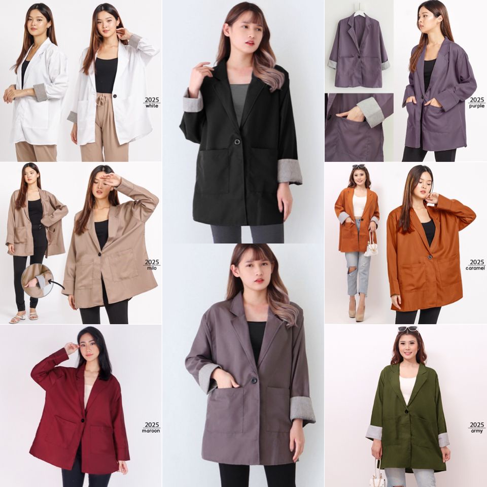 BAJU BLAZER WANITA JUMBO BIG SIZE LD 120cm XXL XXXL 2025 JAS BLAZER KERJA KANTOR FORMAL PESTA PREMIU