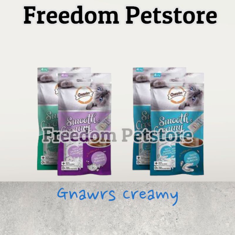 Gnawlers Smooth Creamy 15Gr×4 - Snack Kucing Liquids