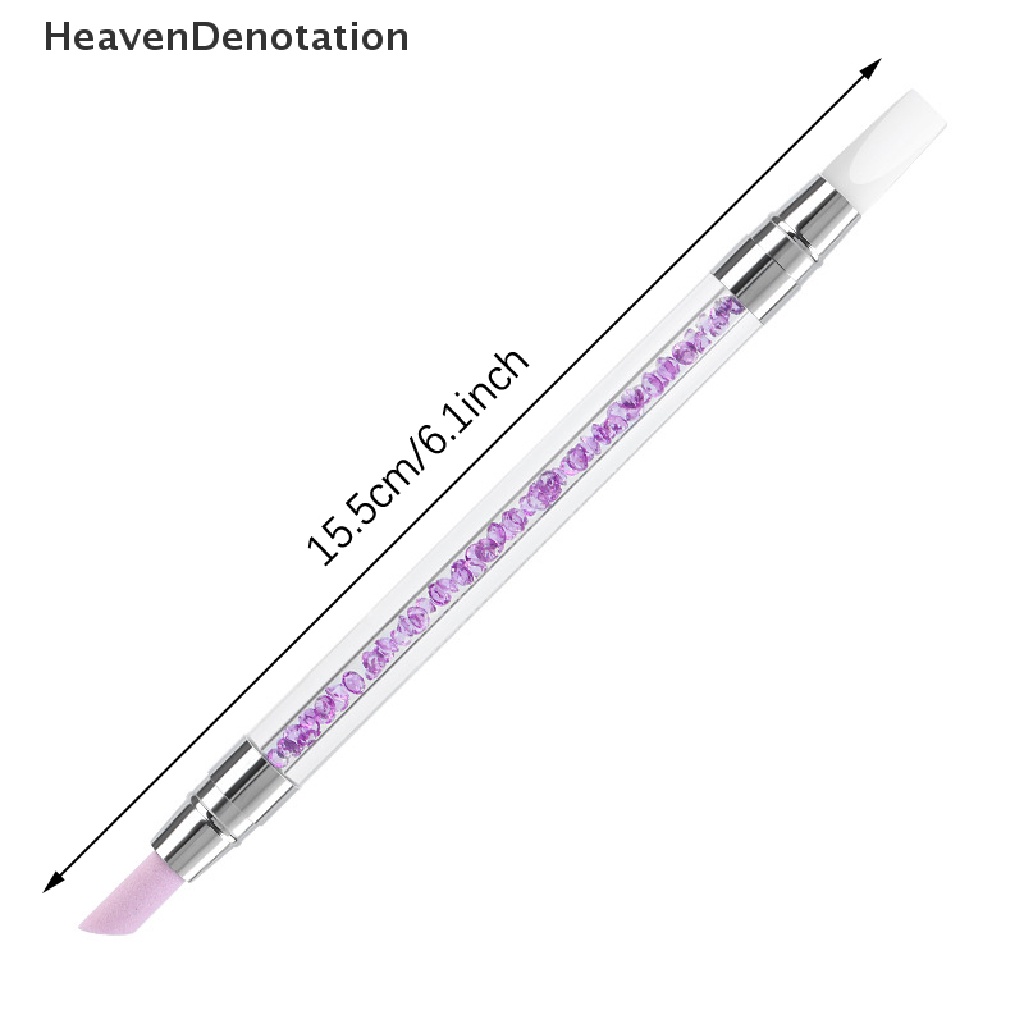 [HeavenDenotation] 1pc Dual-ended Silicone Nail Tools Silikon Berlian Imitasi Kutek Ukiran Pena HDV