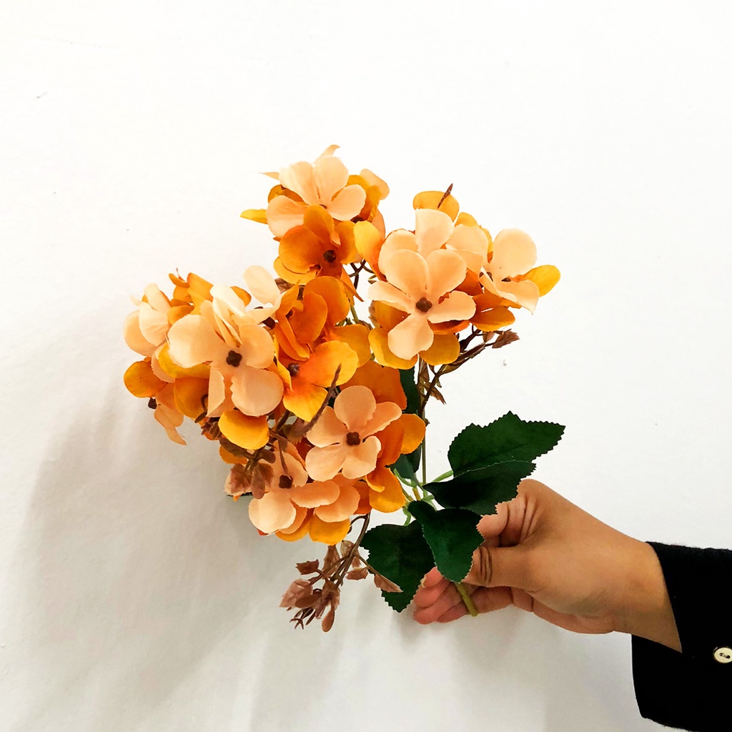 Tanaman Hias Plastik Bunga Hydrangea Fall Season Ornamen Pajangan Dekorasi Rumah Import Artificial Flower Azgalery PBP156