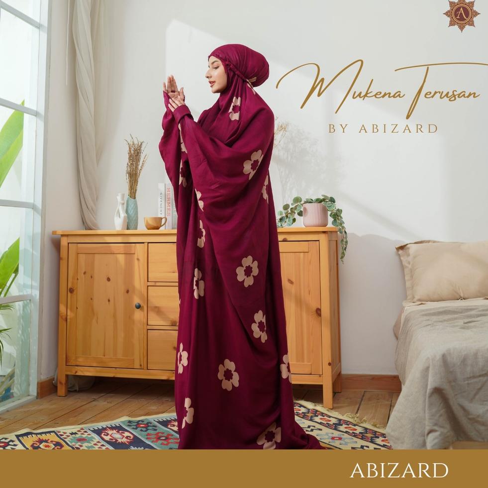 TERBAIK Abizard - Mukena Dewasa Terusan Rayon Traveling Motif Mawar