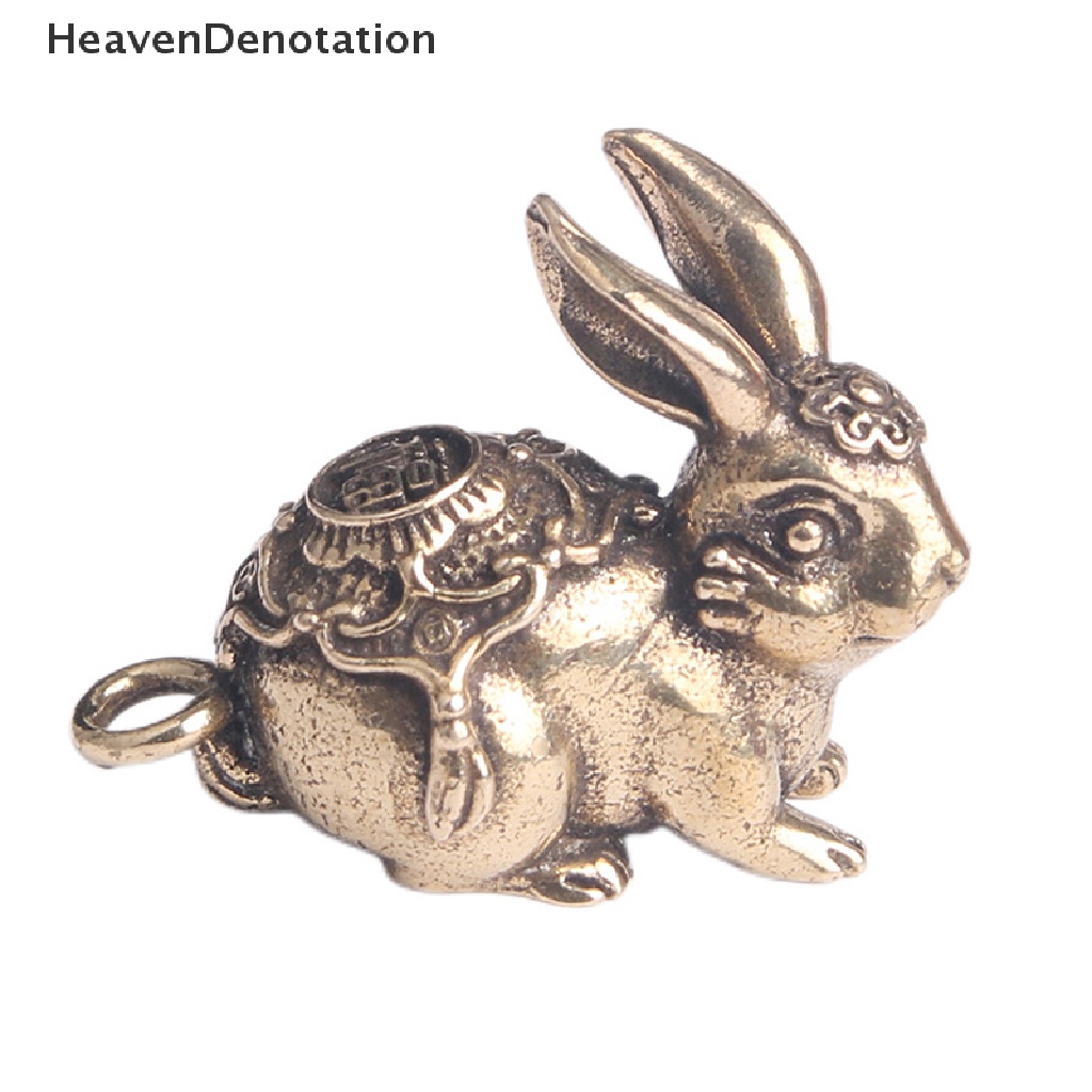 [HeavenDenotation] Lucu Mini Kuningan Kelinci Ornamen Dekorasi Rabbit Pendant Hewan Kecil Miniatur Ornamen Kreatif Retro Liontin Meja Hias HDV