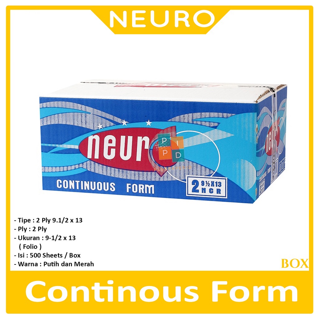 

NEURO - Continous Form 2 Ply 9 1/2 x 13 ( FOLIO ) Ncr - Box