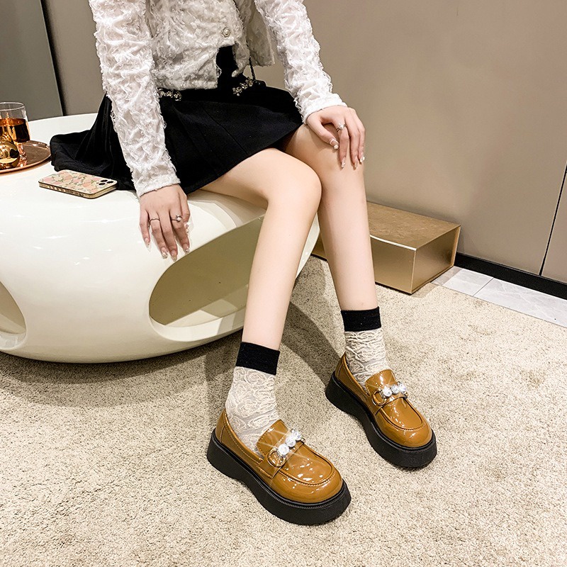 FD Sepatu Flat Wanita Kasual Oxford Shoes Cewek Korean Style Spatu Docmart KI-055