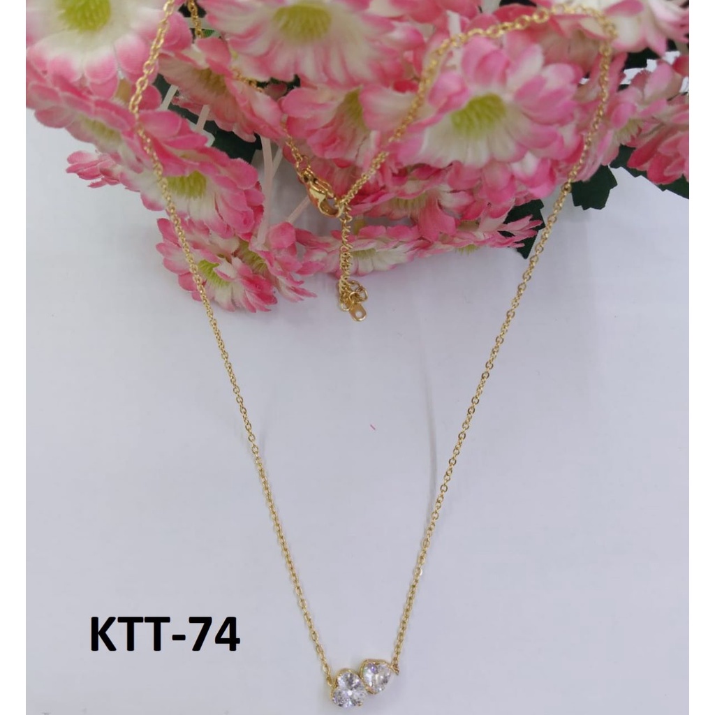 KALUNG TITANIUM EMAS GOLD HEART LOVE HATI DIAM KECIL TERMURAH / DUNIA GELANG TERBARU