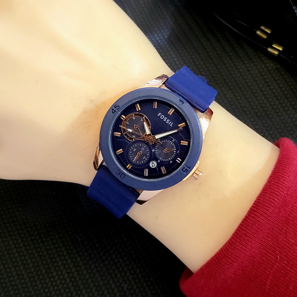 Jam Tangan Wanita Y3558L Tali Rubber Tanggal Aktif Free Box &amp; Baterai