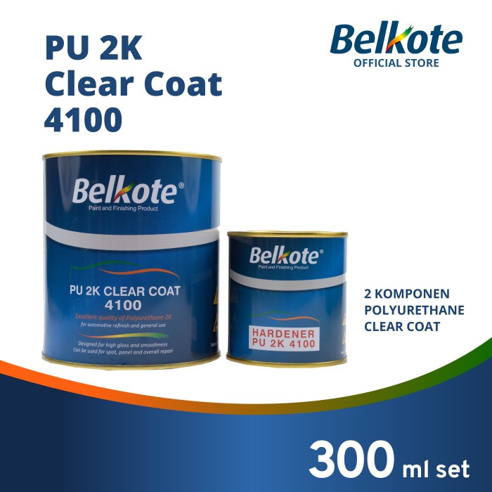 Anti Gores Clear Coat / Pernis / Varnish Belkote Pu 2K 4100 (300 Ml) Cat Mobil