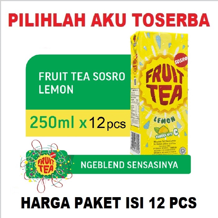 Fruit Tea Sosro LEMON Kotak 250 ml - ( HARGA 12 pcs )