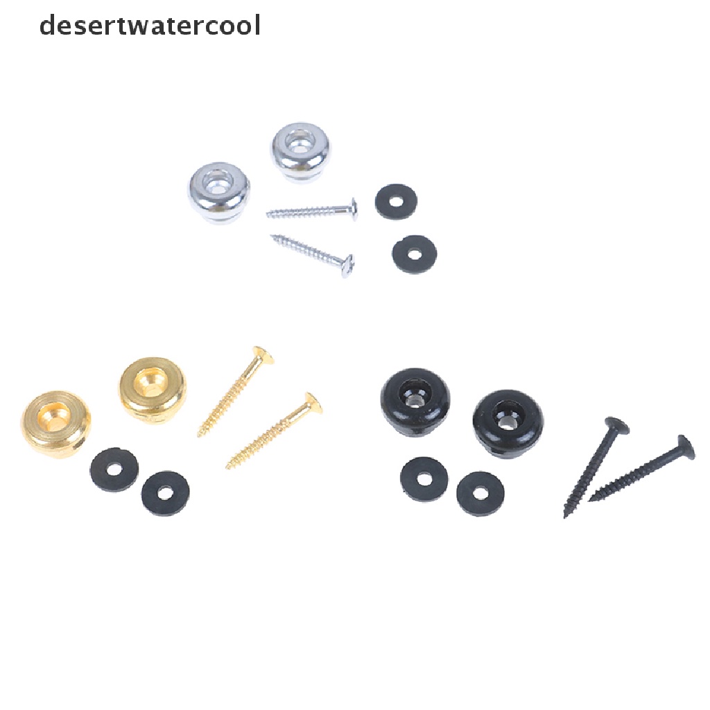 Deid 2PCS/pasang Kunci Tali Gitar chrome belt lock button buckle Aksesoris Gitar Martijn