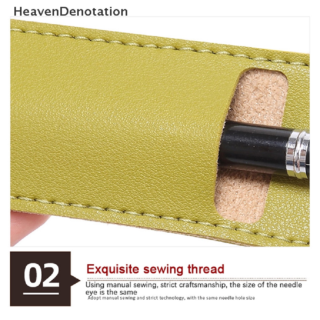 [HeavenDenotation] Pu Leather Pencil Case Tas Penyimpanan Pulpen Sekolah Lucu Pen Case Kawaii Pen Pelindung Lengan Kecil Sign Pen Cover Leather Case Hadiah HDV