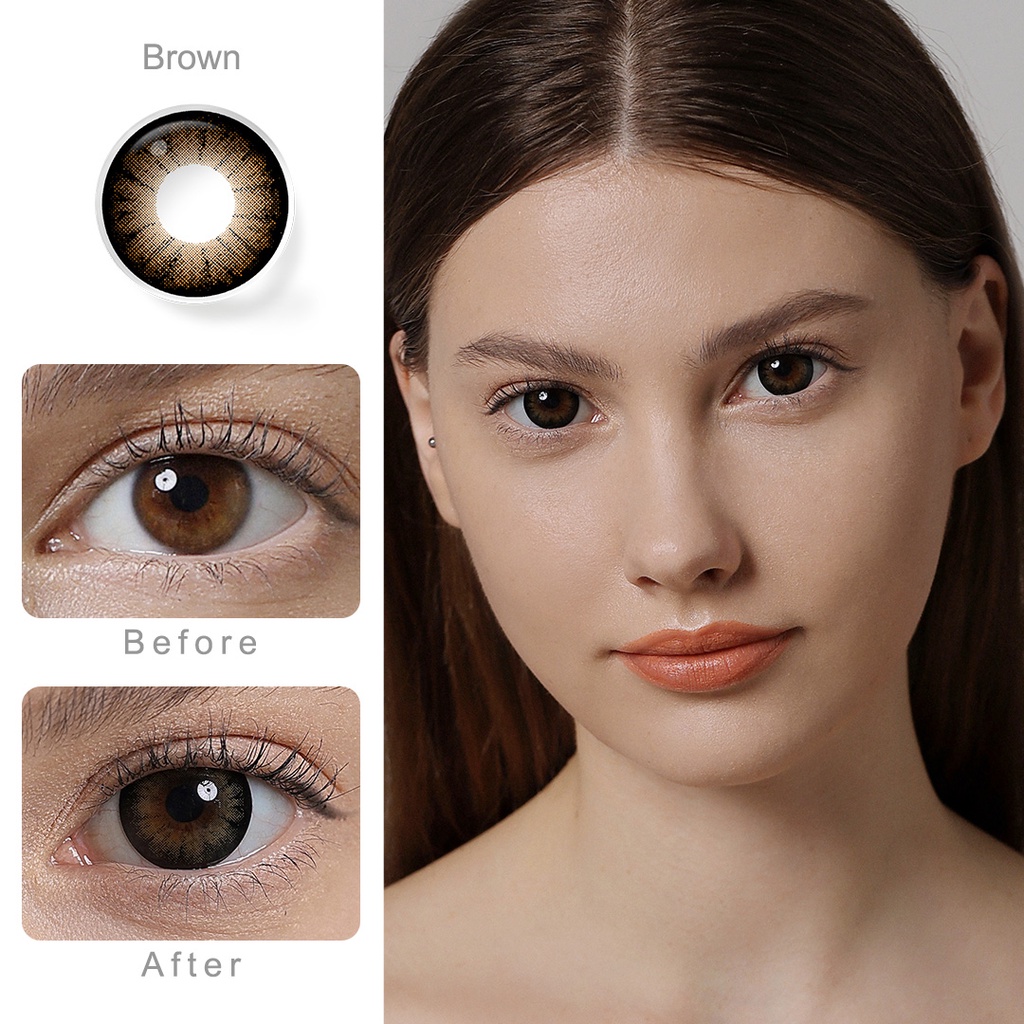 （COD)Softlens minus (-1.00 s/d -6.00) /Magister Softlens/ diameter 14.50 MM soflen minus grey/brown Softlens