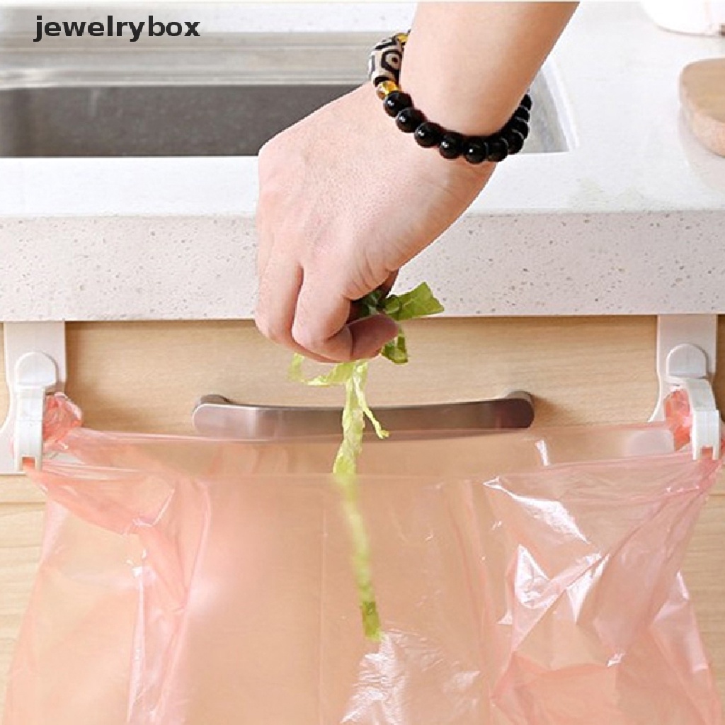 [jewelrybox] 2pcs Rak Gantungan Sampah Plastik Lemari Dapur Kantong Sampah Hook Hanging Holder Butik