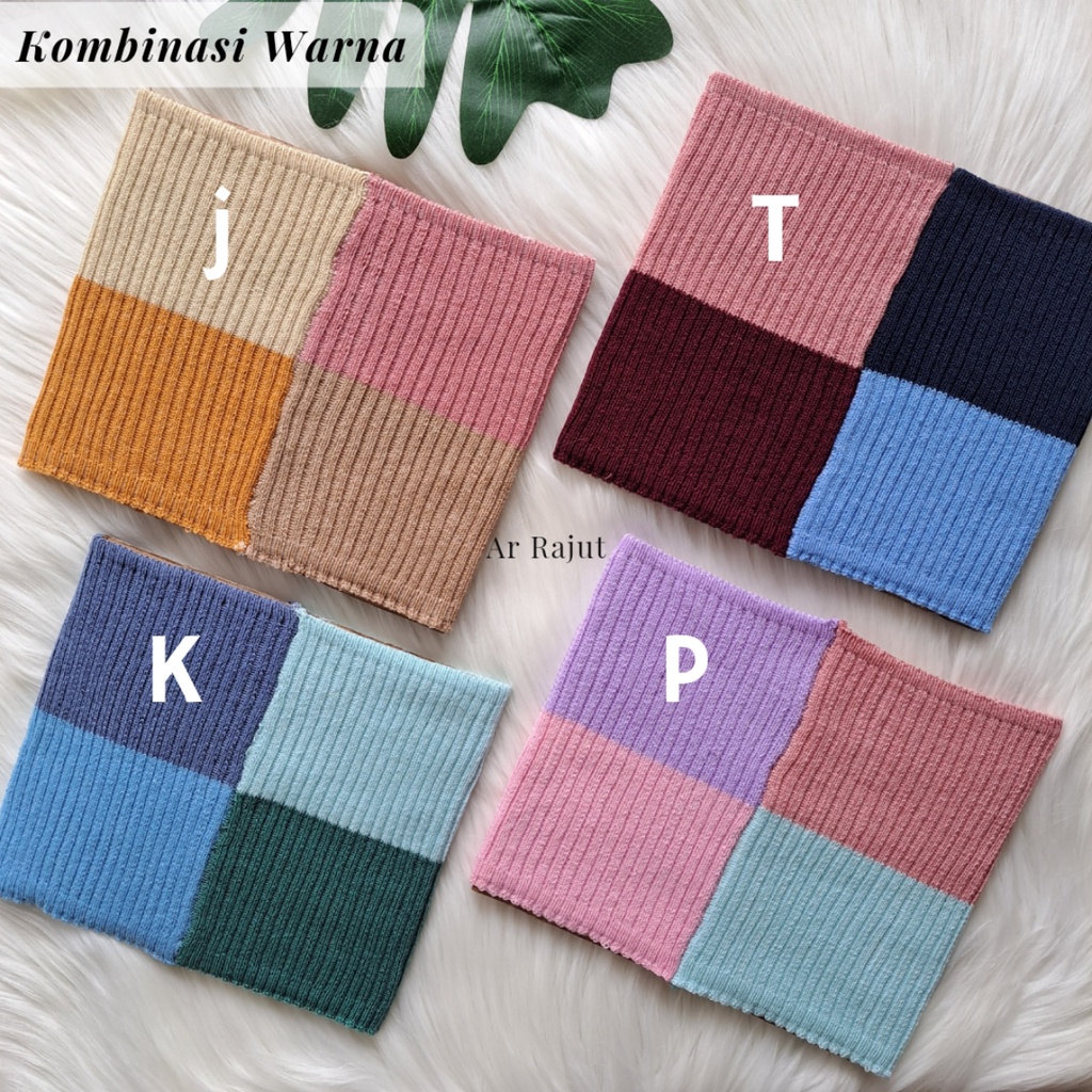 Ciput Rajut 4 Warna Premium 4 in 1/ INNER BANDANA HIJAB ANTI MELAR