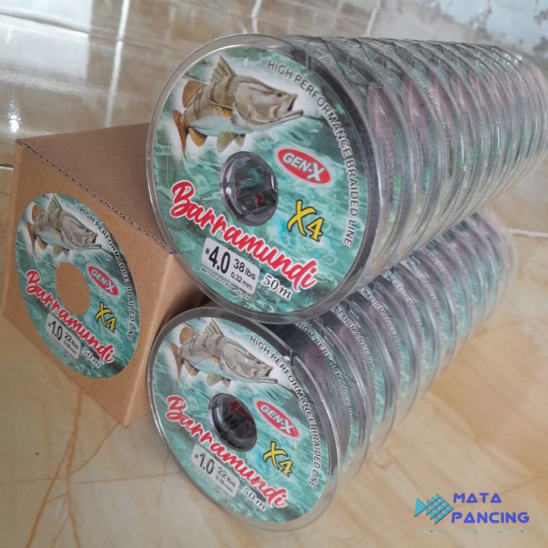 Benang Pancing PE Gen-X Barramundi x4 50m connecting solid colour baramundi