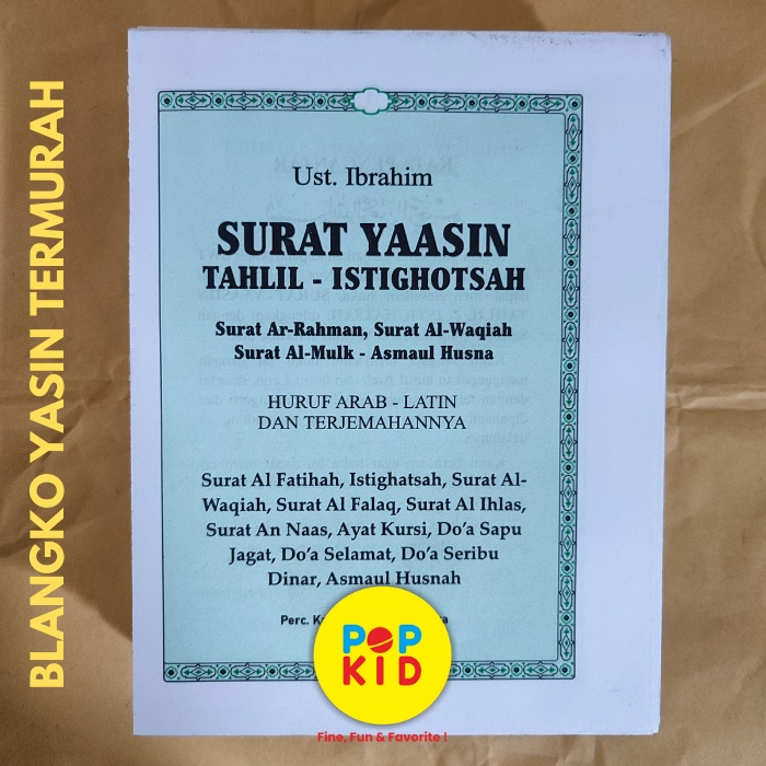 GROSIR BLANGKO YASIN TANPA COVER 128 HALAMAN LEM - TERLARIS