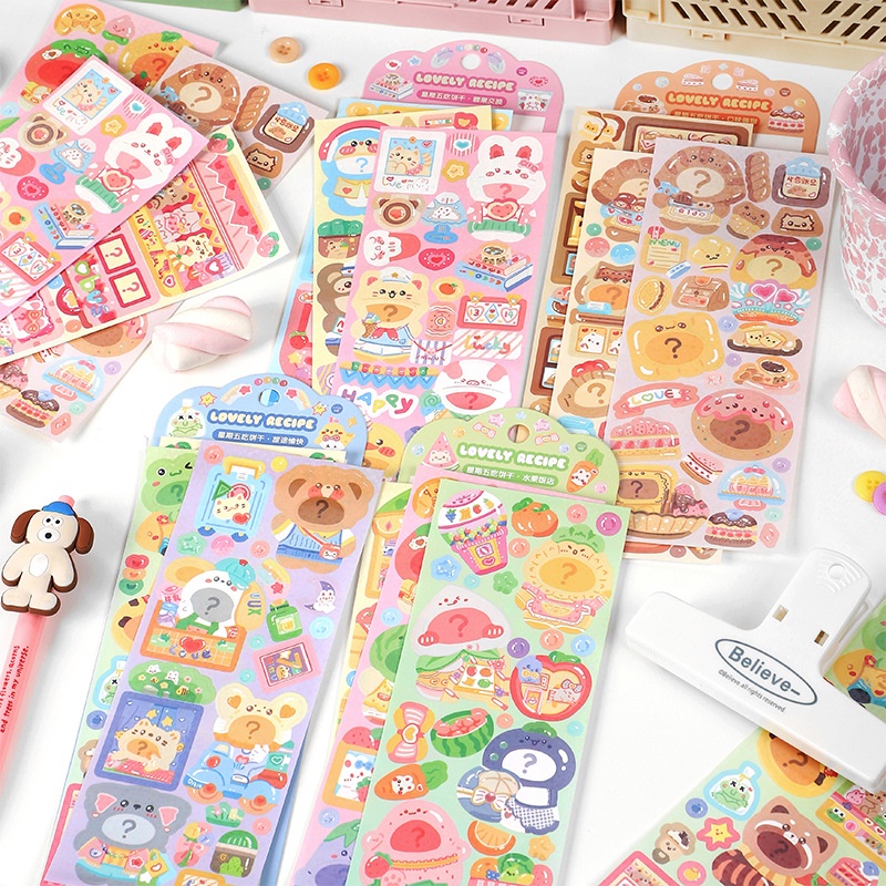 

Yu Xian Lovely Recipe Series Diary Deco Stickers / Stiker Motif Binatang Isi 3 Lembar