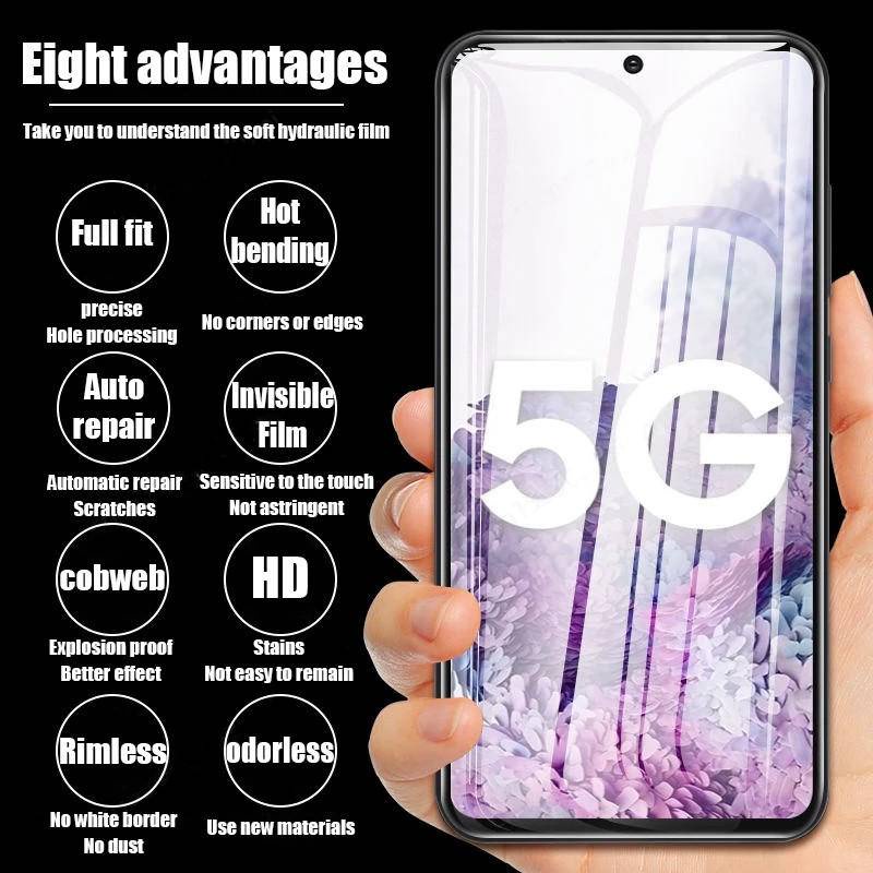 5pcs Untuk Samsung Galaxy S8 S9 S10 S10E S20 S21 S22 S23 Plus Ultra FE 5G Hydrogel Film Pelindung Layar Untuk Samsung Note8 9 10 20 Plus Ultra