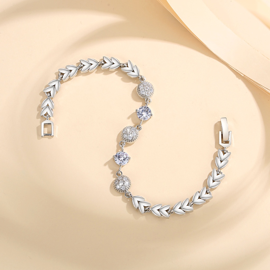 Y937 [COD✔] Gelang Titanium Berlian Berkilau Mewah Wanita Premium Lapis Emas/Perak Tdk Luntur Untuk Wanita Perhiasan