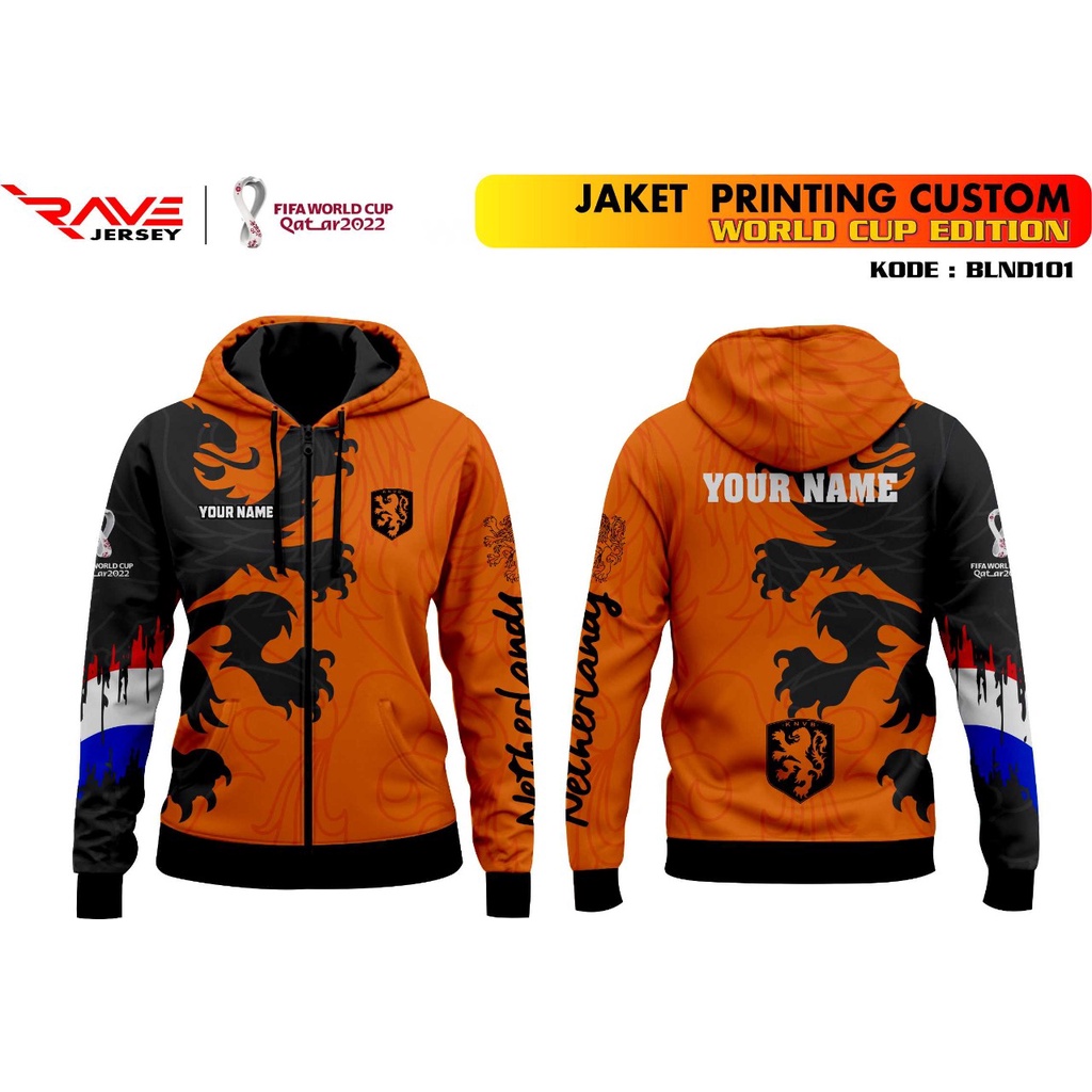 JAKET KLUB BOLA TIMNAS BELANDA FULL PRINTING SUBLIMATION CUSTOM (DESAIN SUKA SUKA)