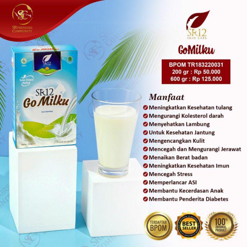 

Susu Kambing Murni Etawa goatmilk obat maag obat asma Gomilku SR12 600 gram