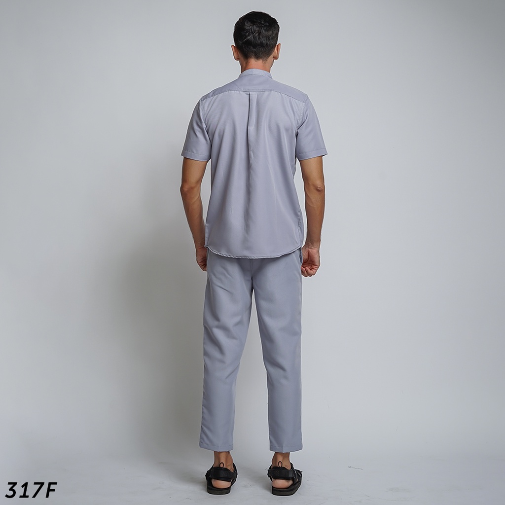 HSRM Ox Shirt 1 Set Grey Kemeja Kerah Shanghai Lengan Pendek 317 F