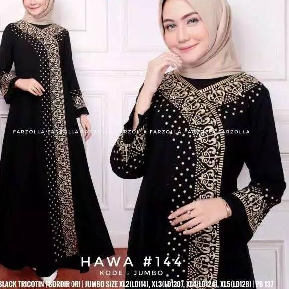 Kekinian ARABIANA GAMIS BORDIR AZKA ARAB ZHEPY TURKI JETBLACK SAUDI DRESS MUSLIM FASHION MUSLIM  ✔