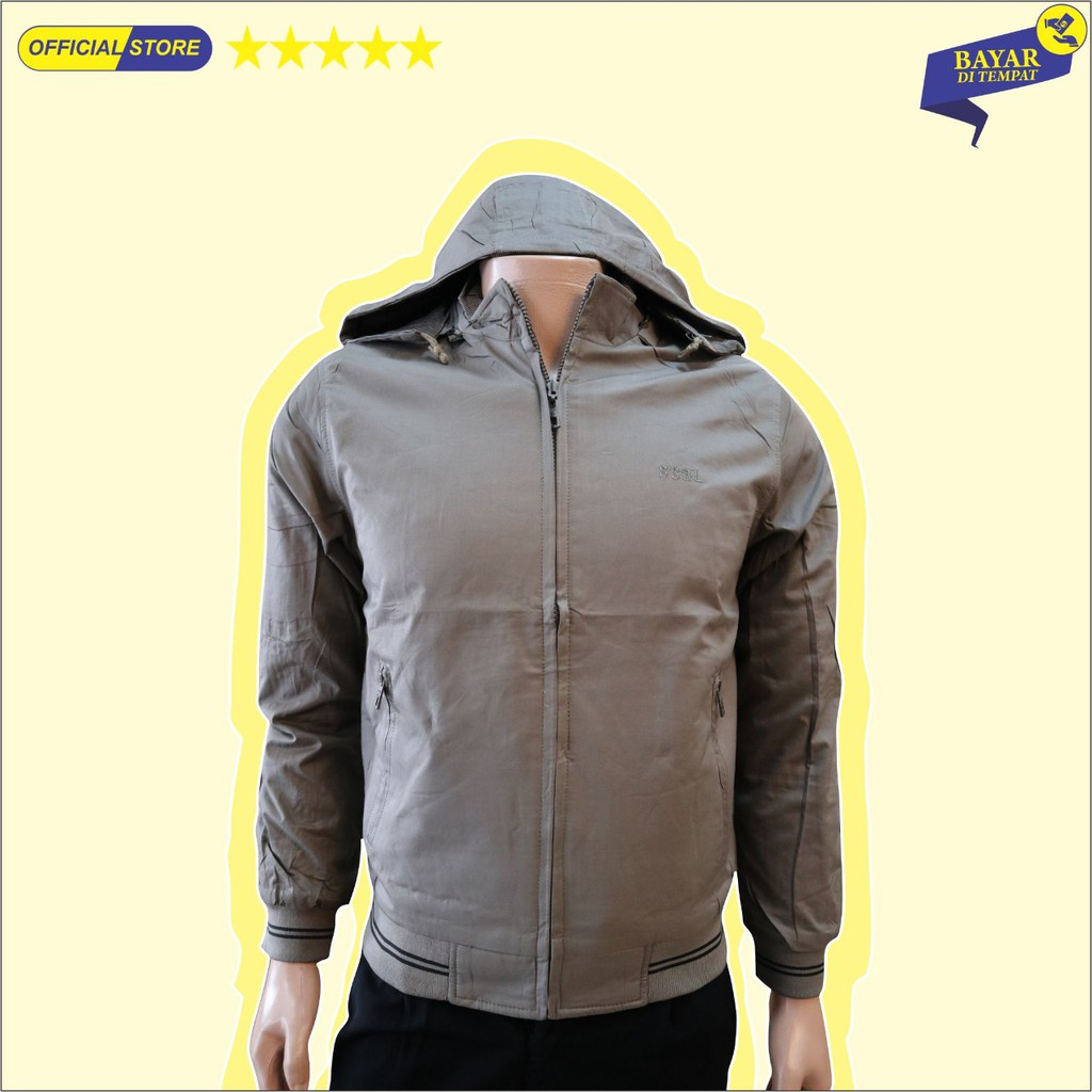 Jaket Pria SSBL 5953 Katun Bolak Balik Krah Shanghai Topi Lepas Pasang / Pakaian Bapak size XL-3XL (JUMBO) - sckmenwear GROSIR