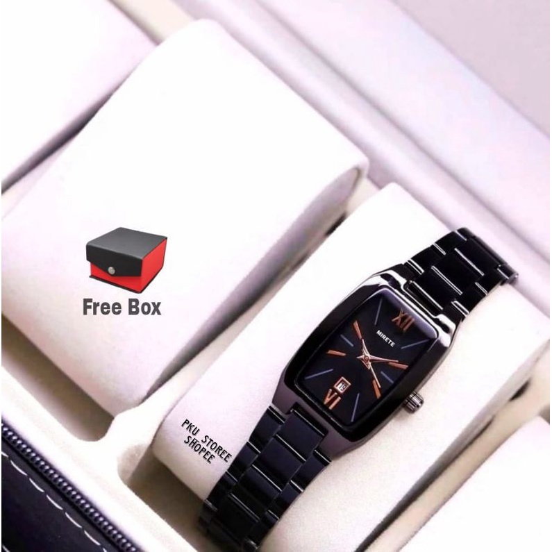 FREE BOX Jam TANGAN wanita Terbaru Mirete Original Tahan Air | FITUR Tanggal Aktif Rantai Stainlis stell Analog Quart Import || Jam Tangan Wanita Kekinian Terlaris Dan Murah