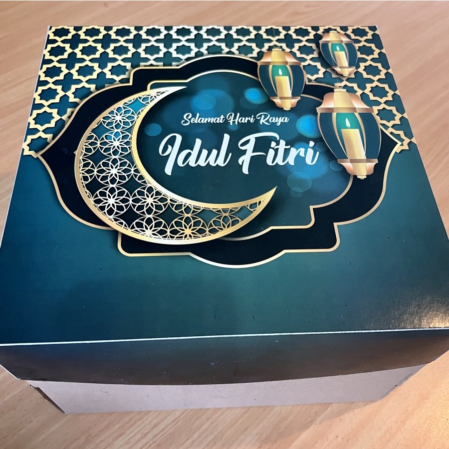 

(5 Pcs) dus box cake pudding lebaran 22x22 kotak kue tempat roti lapis legit packaging hampers parsel idul fitri