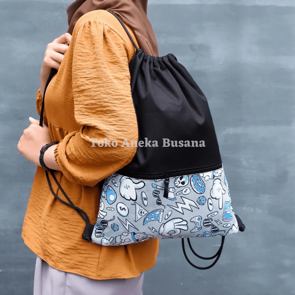 Tas Serut Wanita String Bag Tas Travel Drawstring Bag Tas Ransel Serut Wanita MTS003