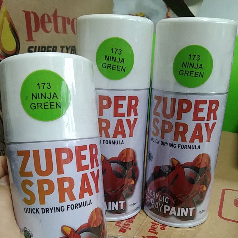 cat semprot pilok pilox zuper spray ninja green 173 150cc hijau muda hijau ninja