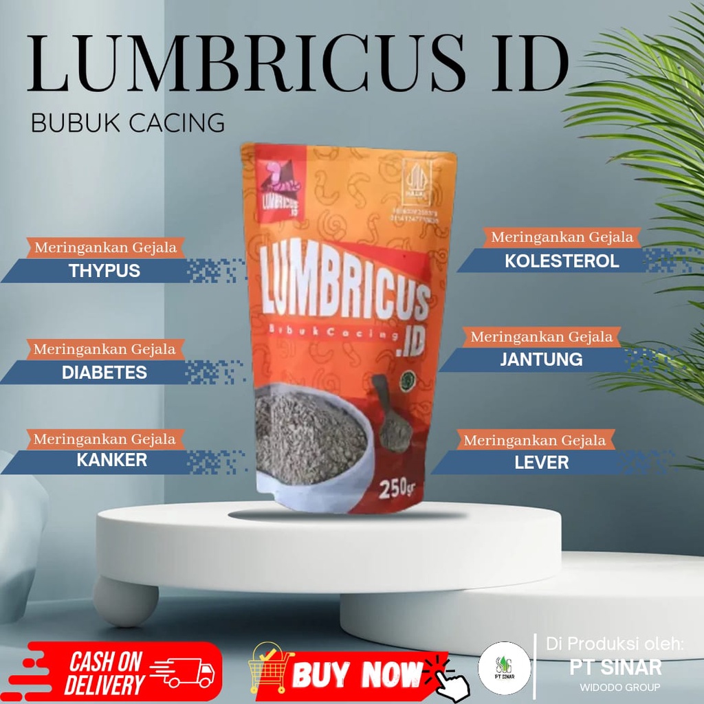 Serbuk Cacing Tanah Lumbricus Rubeluss Bubuk cacing Halus kemasan 500gr Asli Lumbricus id