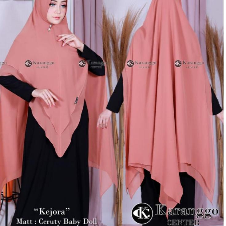 ➦ Khimar jumbo pet antem jilbab jumbo pet antem ●