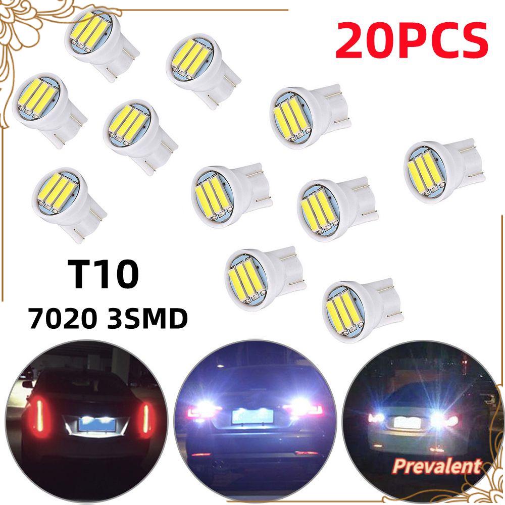 Preva 20Pcs Lampu Plat Lisensi Putih 20Pcs 12V 7020 3SMD LED Dome Map