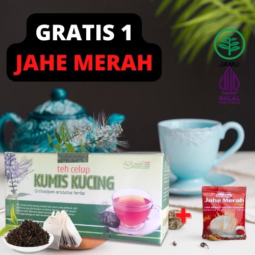 

TEH HERBAL KUMIS KUCING KEMASAN TEH CELUP ISI 20 Kantong ASLI ORIGINAL SERTIFIKAT HALAL MUI IZIN BPOM